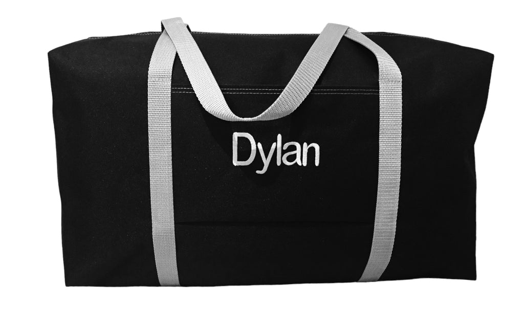 Black and gray large travel bag